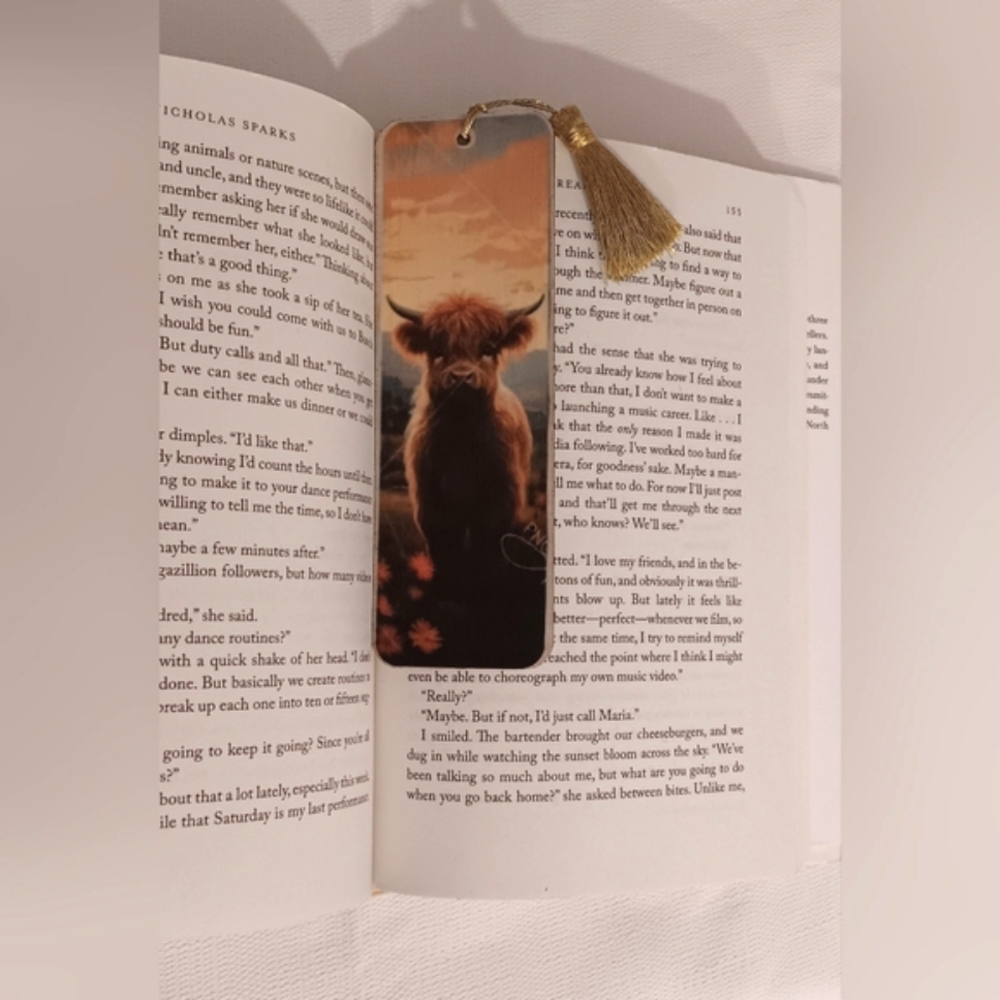 Highland Cow Bookmark with Tassel